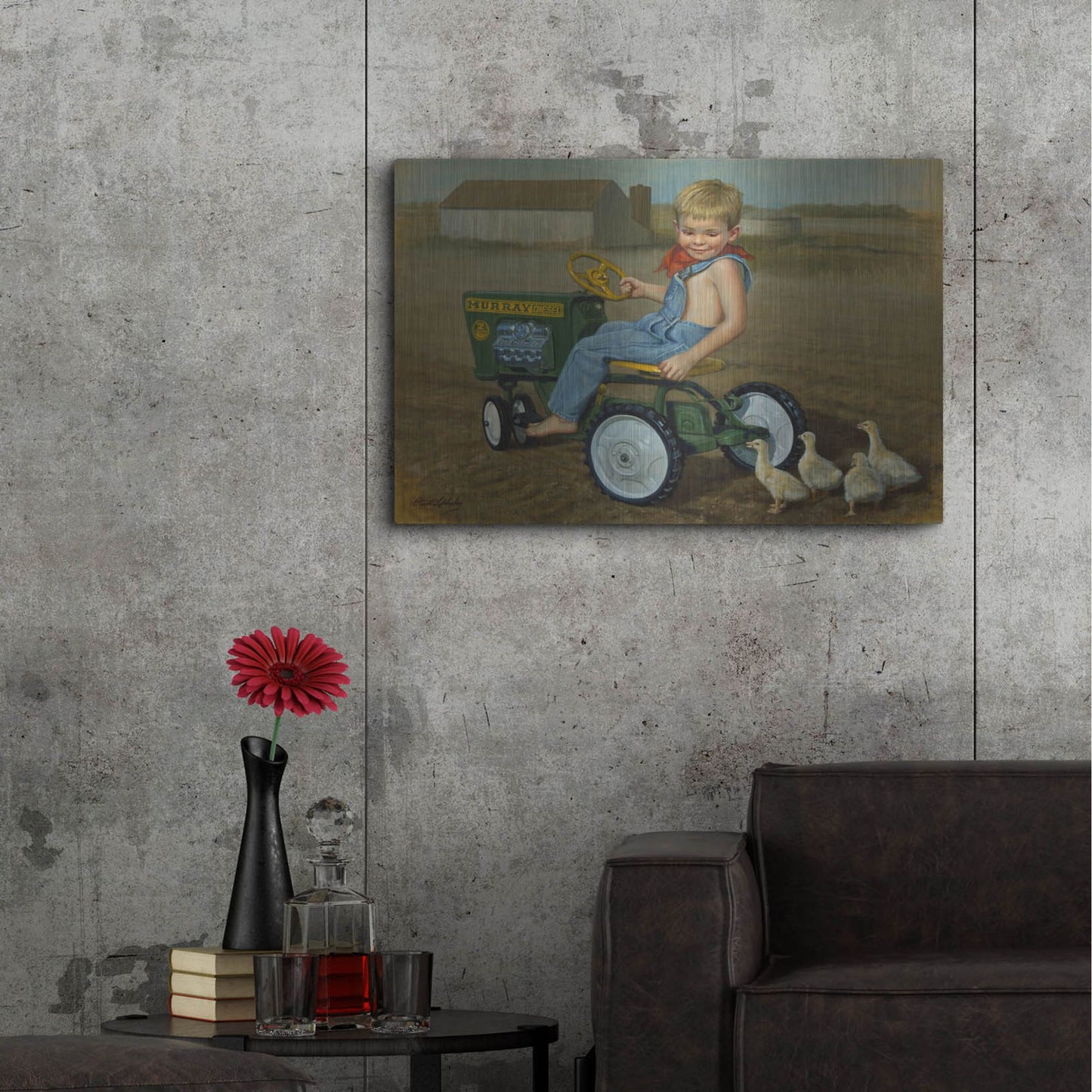 Luxe Metal Art 'Murray Diesel Tractor' by David Lindsley, Metal Wall Art,36x24