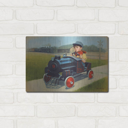 Luxe Metal Art 'Train' by David Lindsley, Metal Wall Art,16x12