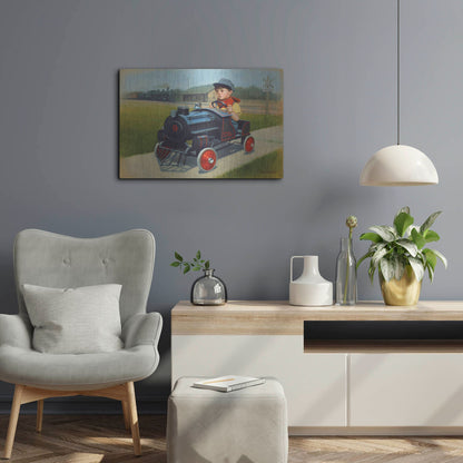 Luxe Metal Art 'Train' by David Lindsley, Metal Wall Art,24x16