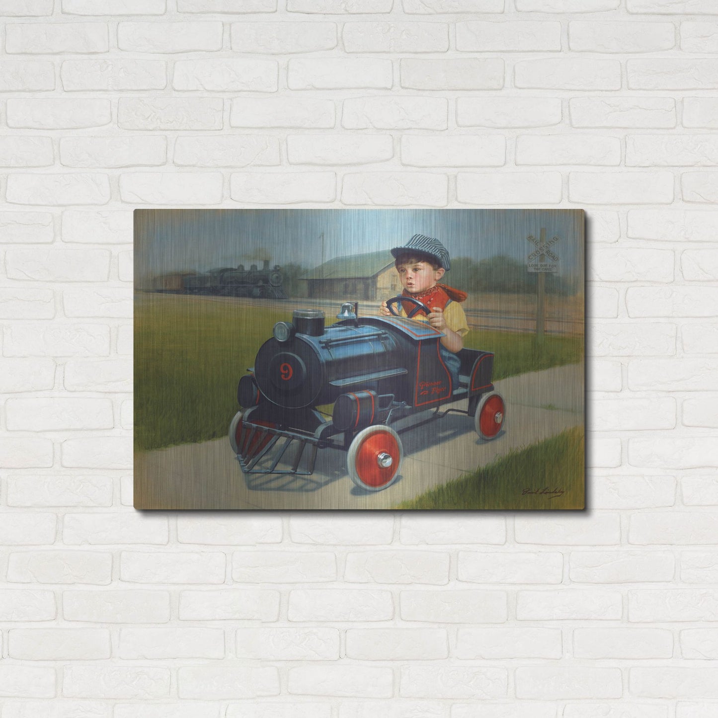 Luxe Metal Art 'Train' by David Lindsley, Metal Wall Art,36x24