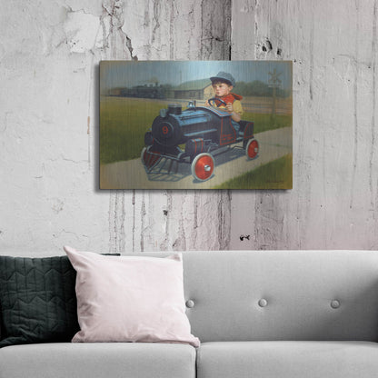 Luxe Metal Art 'Train' by David Lindsley, Metal Wall Art,36x24