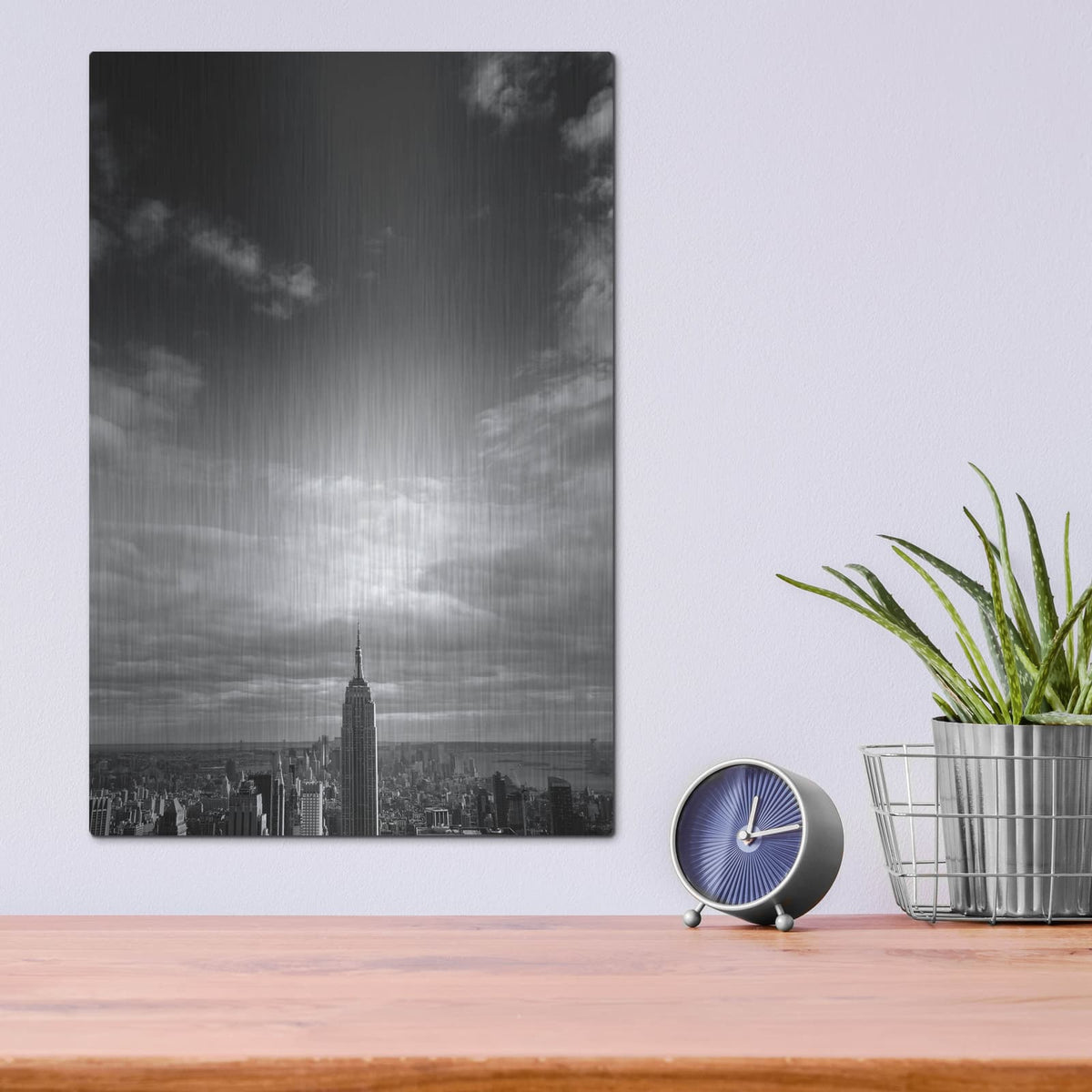 'NYC Manhattan Sky' by Nina Papiorek – Metal Wall Art, 12x16 room view