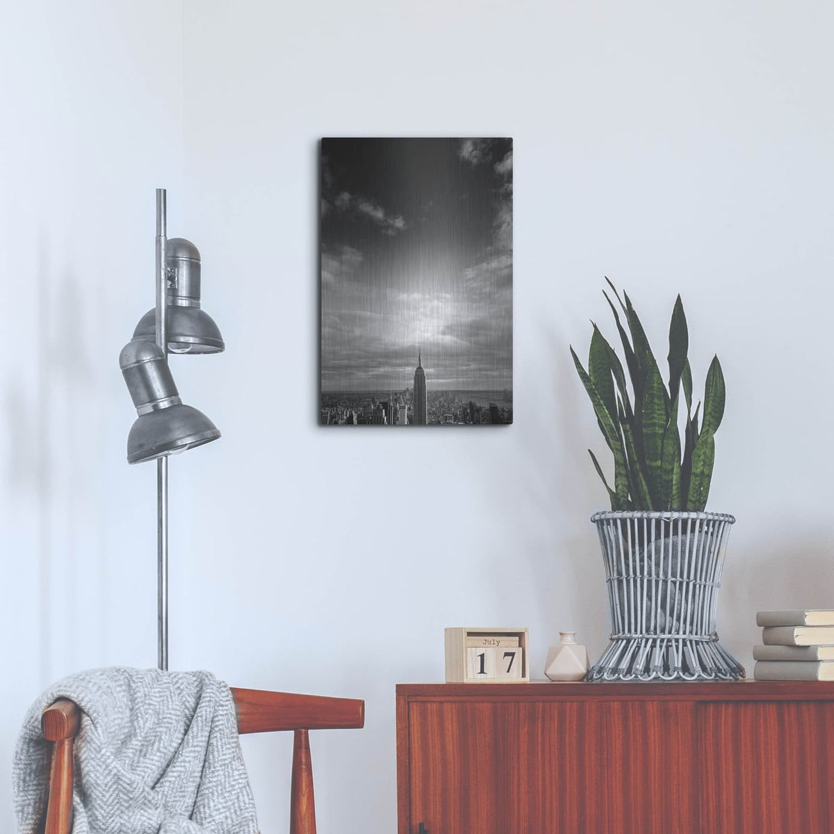 'NYC Manhattan Sky' by Nina Papiorek – Metal Wall Art, 16x24 room view