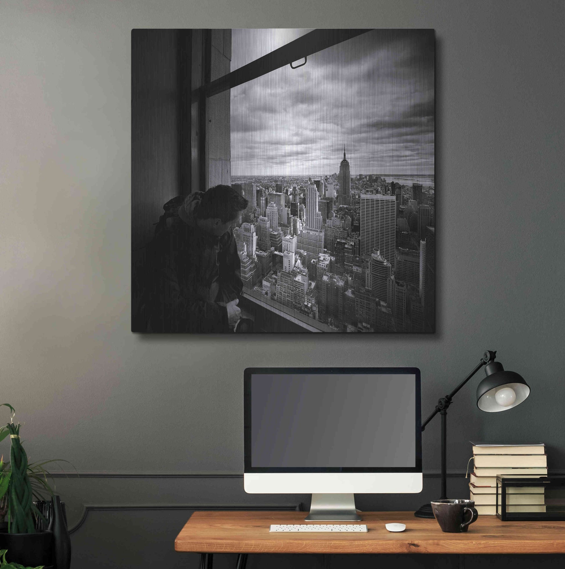 Luxe Metal Art 'NYC Manhattan View' by Nina Papiorek, Metal Wall Art,36x36