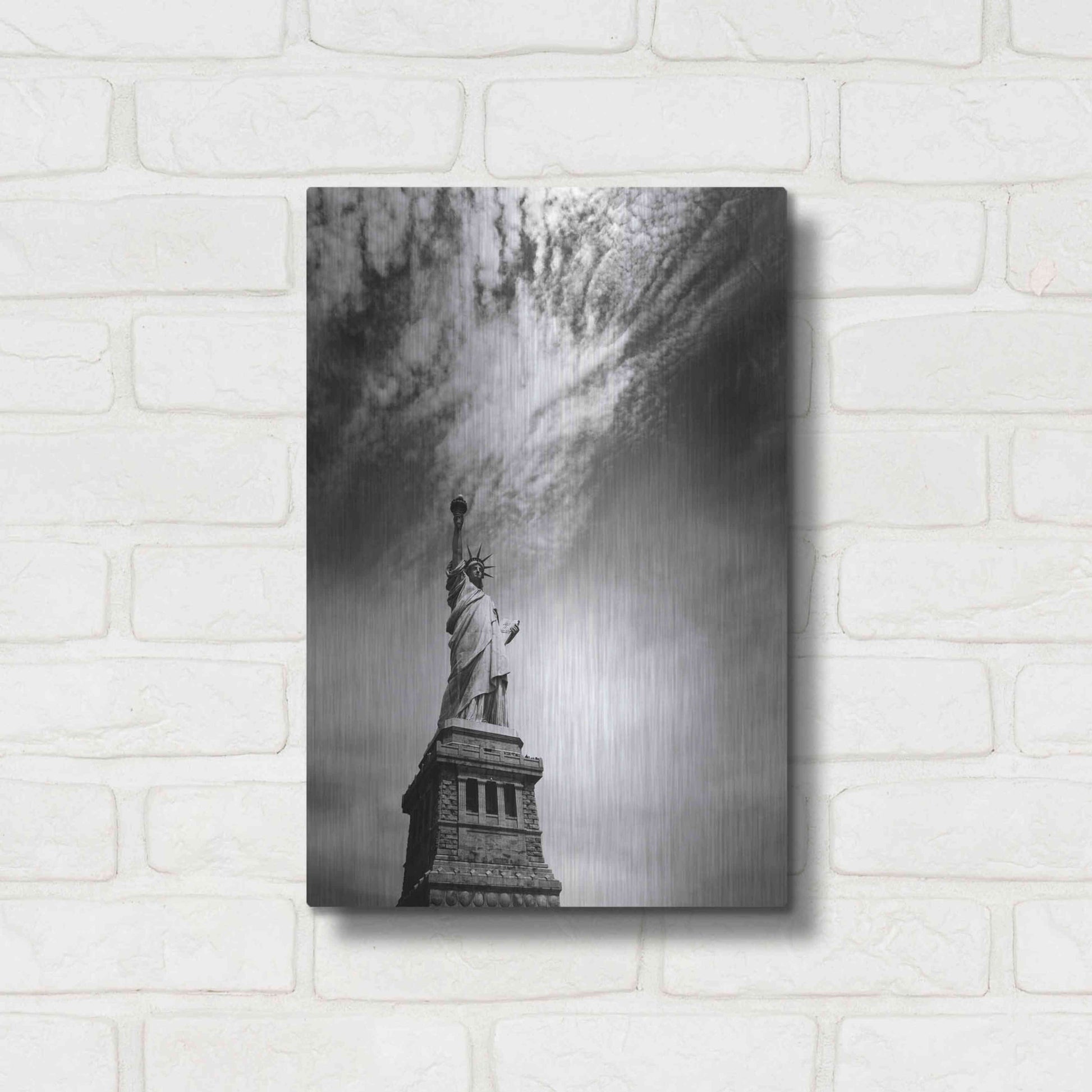 Luxe Metal Art 'NYC Miss Liberty' by Nina Papiorek, Metal Wall Art,12x16