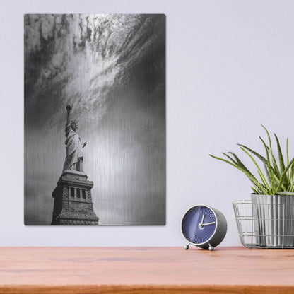 Luxe Metal Art 'NYC Miss Liberty' by Nina Papiorek, Metal Wall Art,12x16