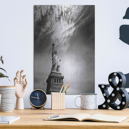 Luxe Metal Art 'NYC Miss Liberty' by Nina Papiorek, Metal Wall Art,12x16