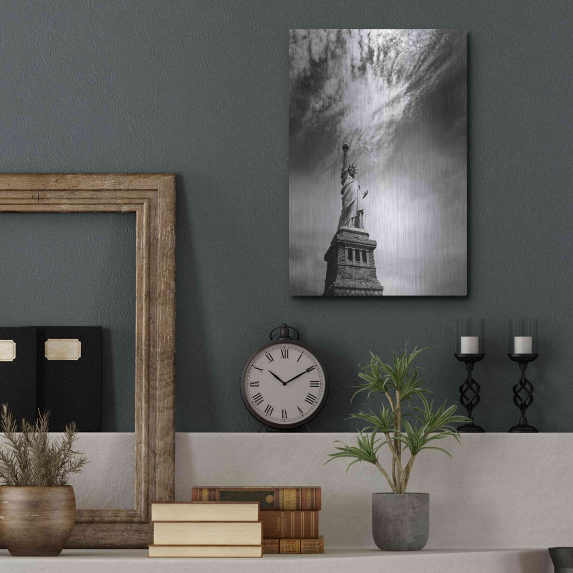Luxe Metal Art 'NYC Miss Liberty' by Nina Papiorek, Metal Wall Art,12x16