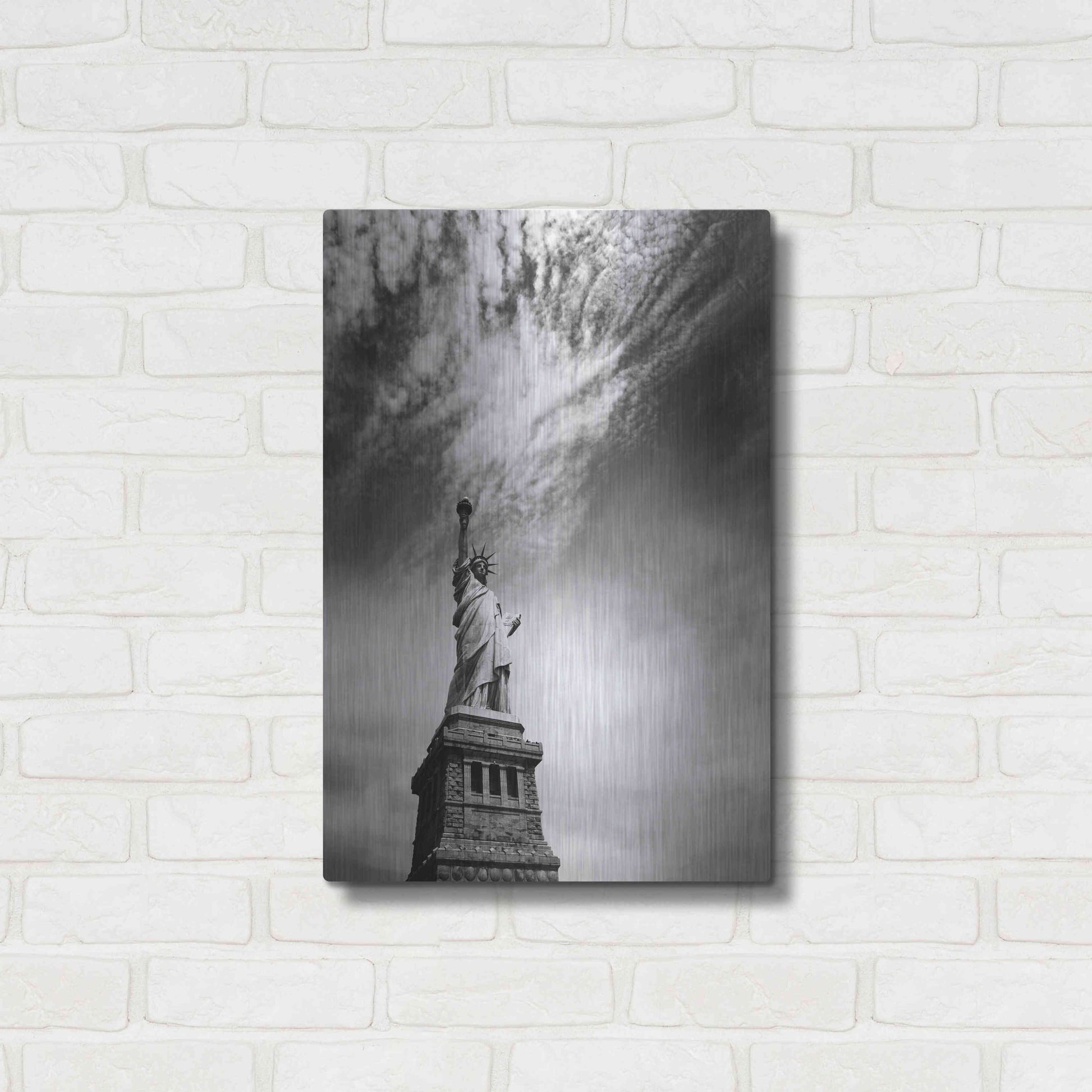 Luxe Metal Art 'NYC Miss Liberty' by Nina Papiorek, Metal Wall Art,16x24