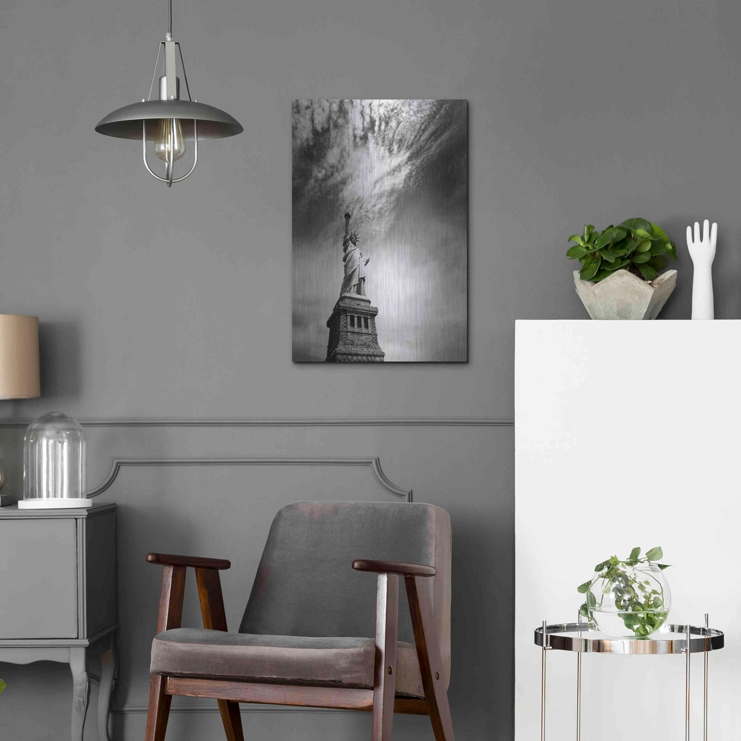 Luxe Metal Art 'NYC Miss Liberty' by Nina Papiorek, Metal Wall Art,16x24