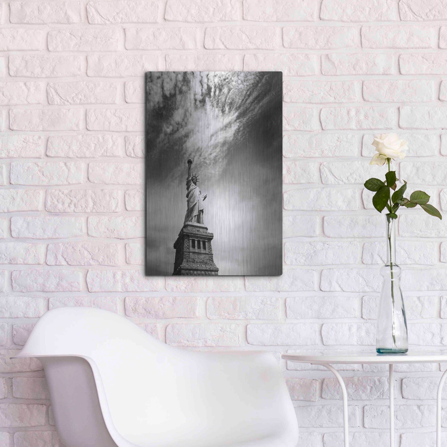 Luxe Metal Art 'NYC Miss Liberty' by Nina Papiorek, Metal Wall Art,16x24