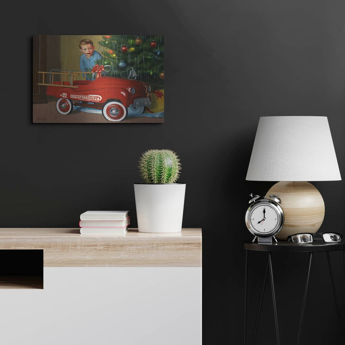'1950 Murray Fire Truck' by David Lindsley – Metal Wall Art, 24x16 room view