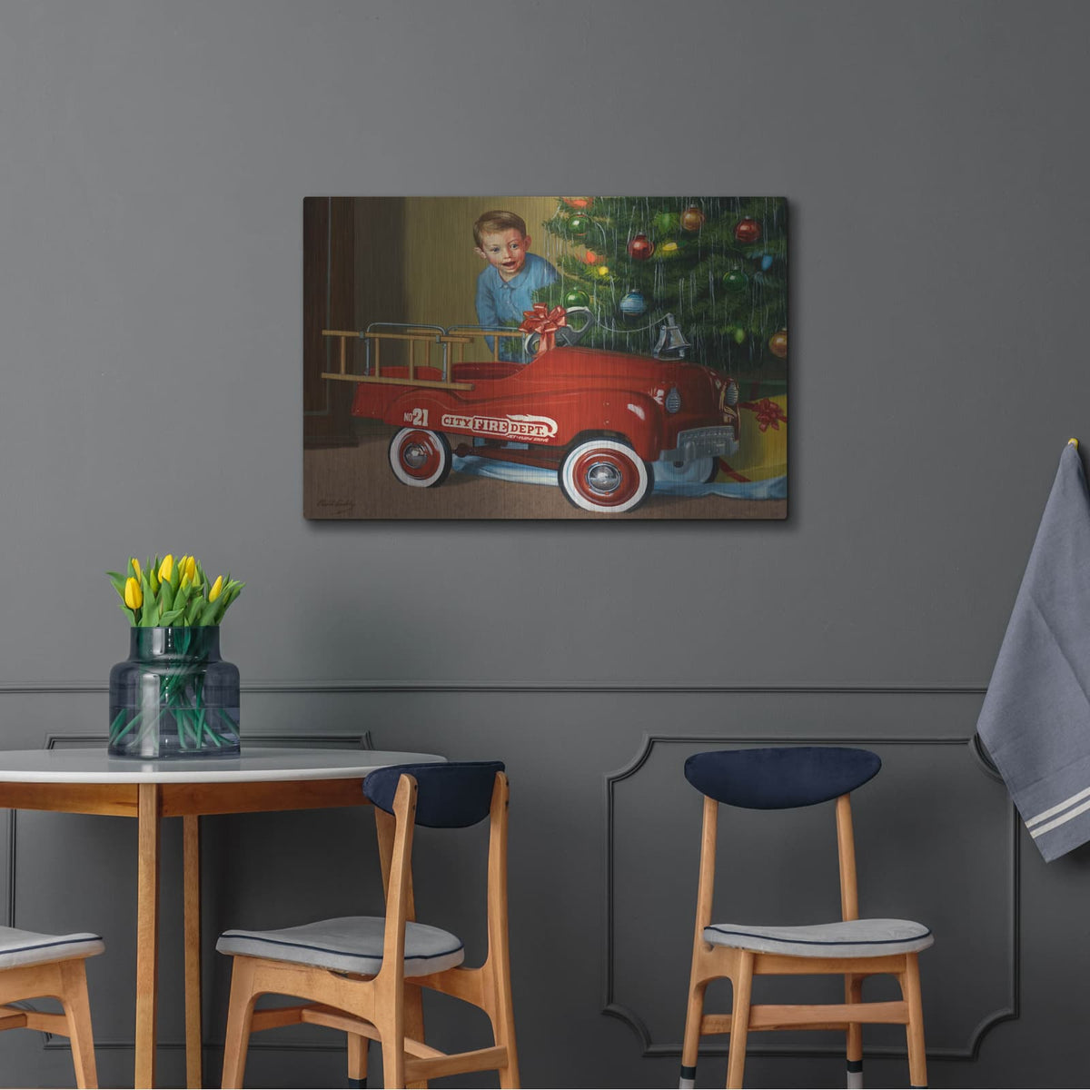 '1950 Murray Fire Truck' by David Lindsley – Metal Wall Art, 36x24 room view