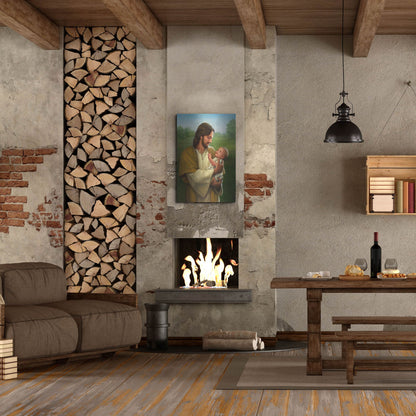 Luxe Metal Art 'Jesus And Baby' by David Lindsley, Metal Wall Art,24x36