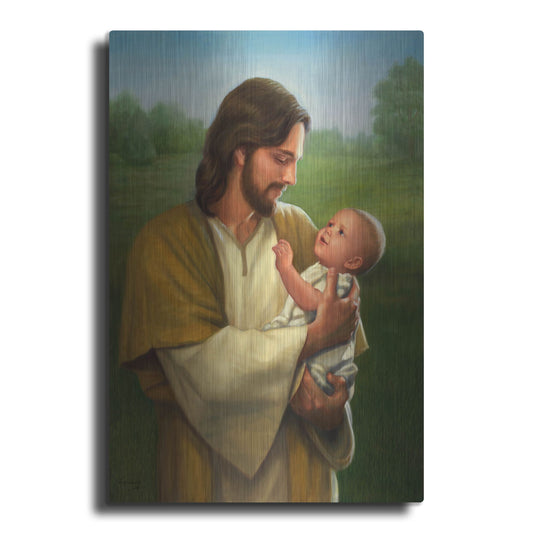 Luxe Metal Art 'Jesus And Baby' by David Lindsley, Metal Wall Art