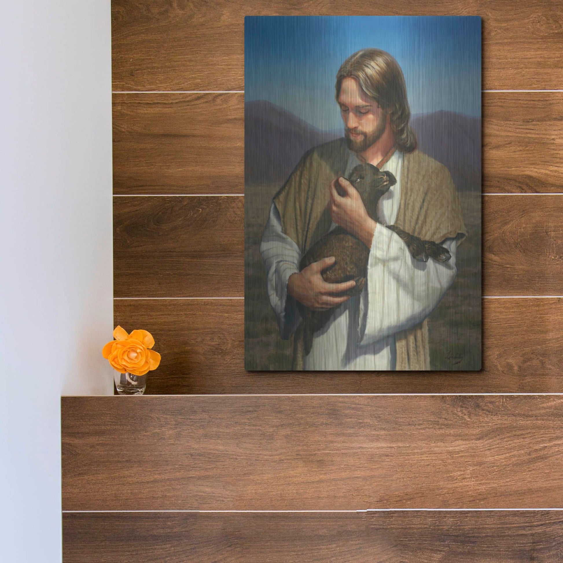 Luxe Metal Art 'The Lost Lamb' by David Lindsley, Metal Wall Art,12x16