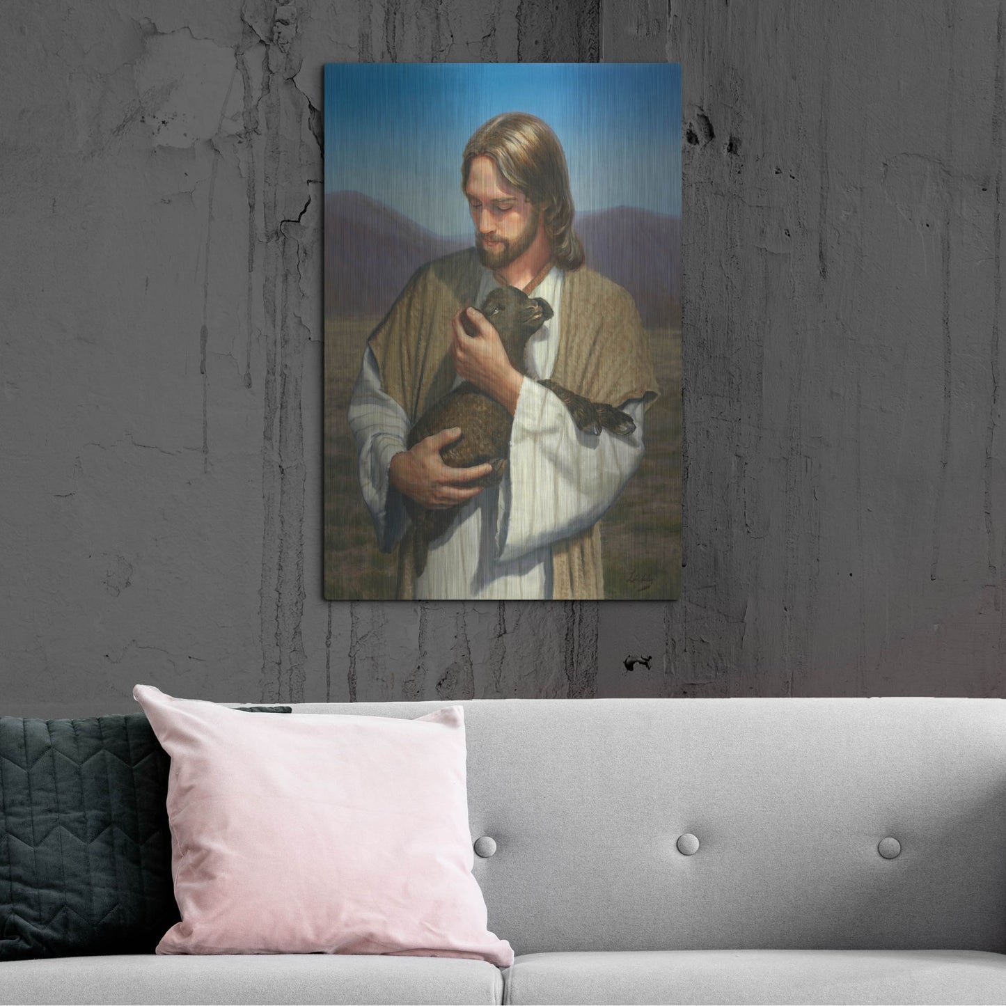 Luxe Metal Art 'The Lost Lamb' by David Lindsley, Metal Wall Art,24x36