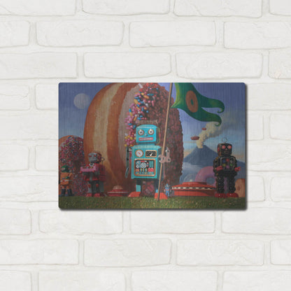 Luxe Metal Art 'Landing Party 7' by Eric Joyner, Metal Wall Art,16x12