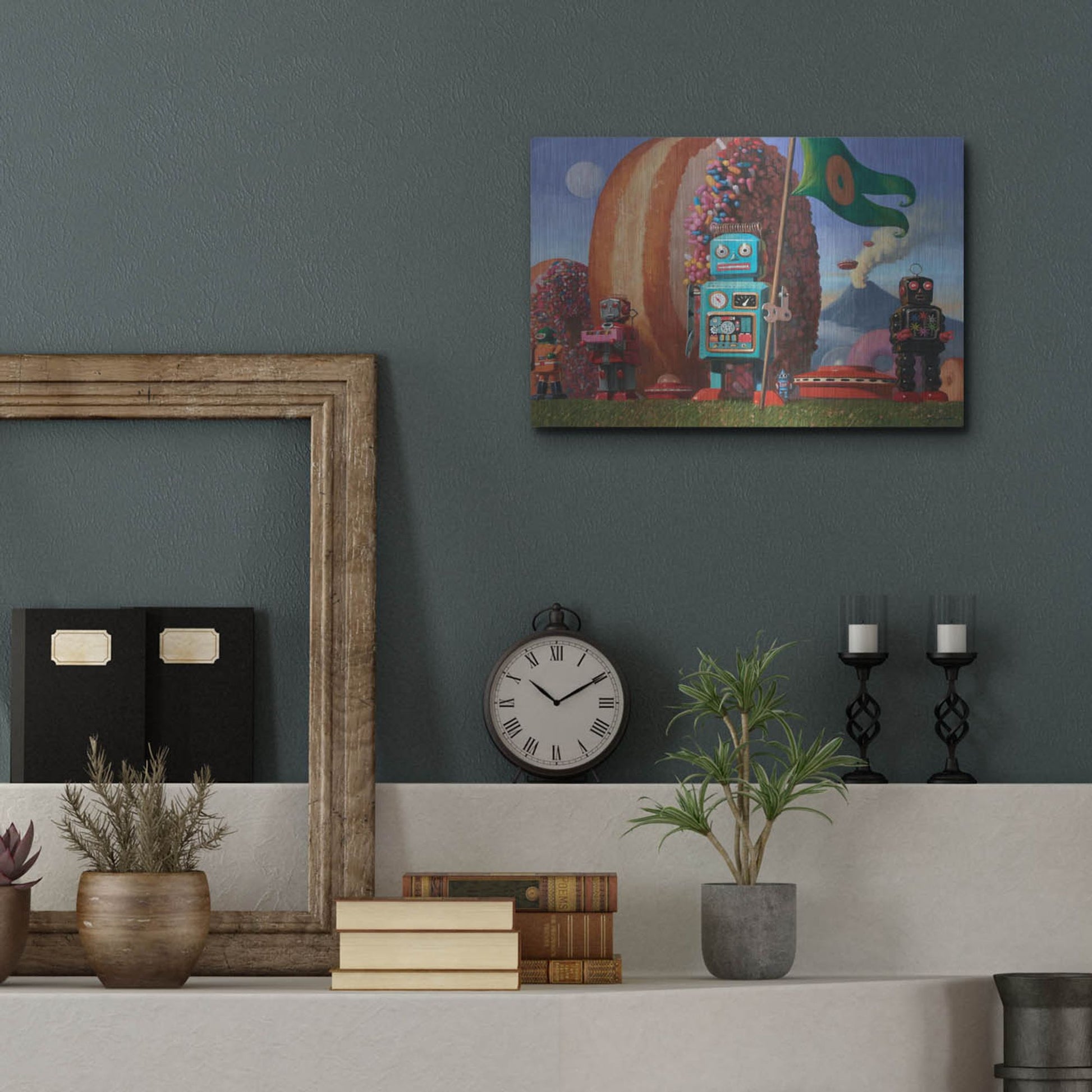 Luxe Metal Art 'Landing Party 7' by Eric Joyner, Metal Wall Art,16x12