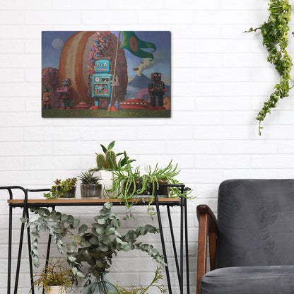 Luxe Metal Art 'Landing Party 7' by Eric Joyner, Metal Wall Art,16x12