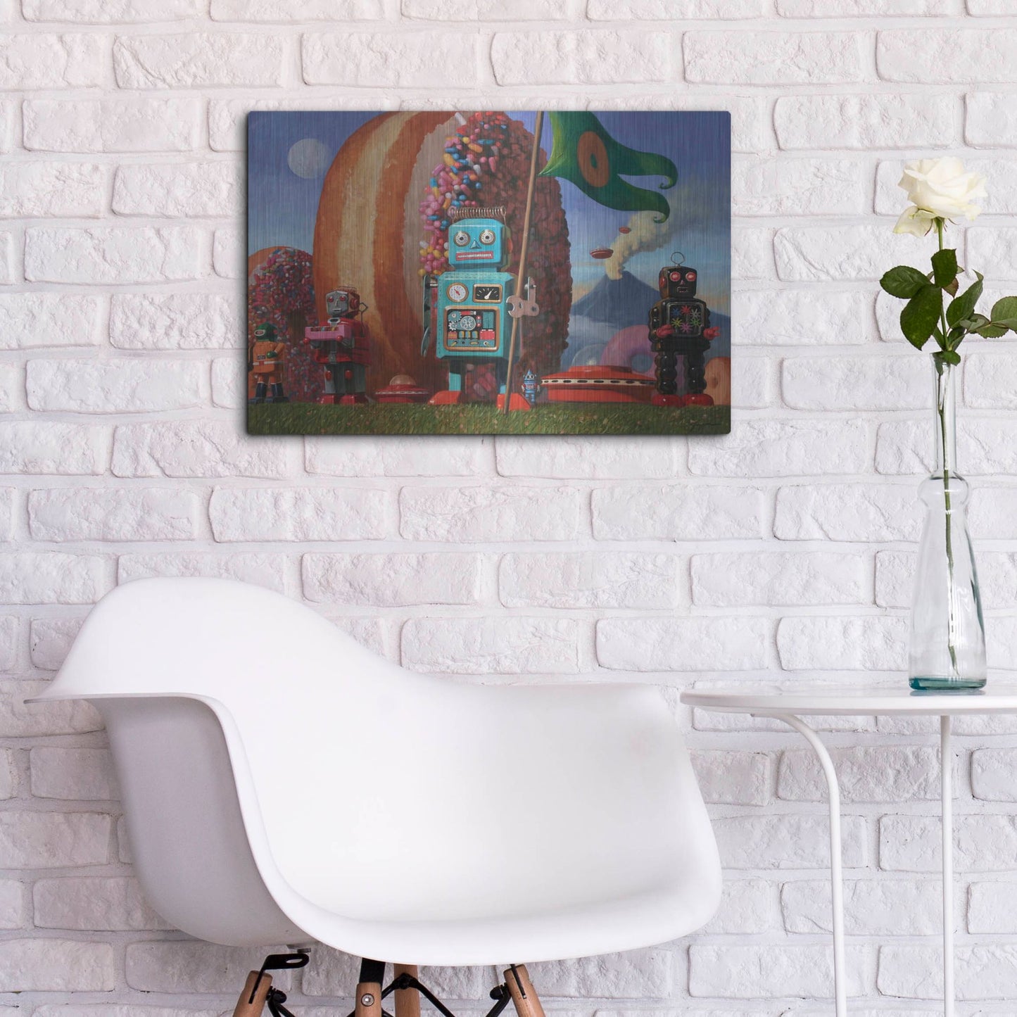 Luxe Metal Art 'Landing Party 7' by Eric Joyner, Metal Wall Art,24x16