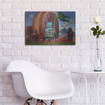 Luxe Metal Art 'Landing Party 7' by Eric Joyner, Metal Wall Art,24x16