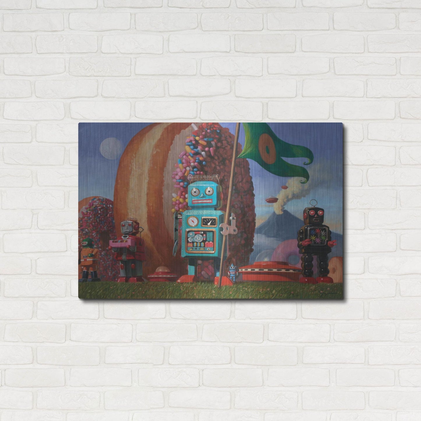 Luxe Metal Art 'Landing Party 7' by Eric Joyner, Metal Wall Art,36x24