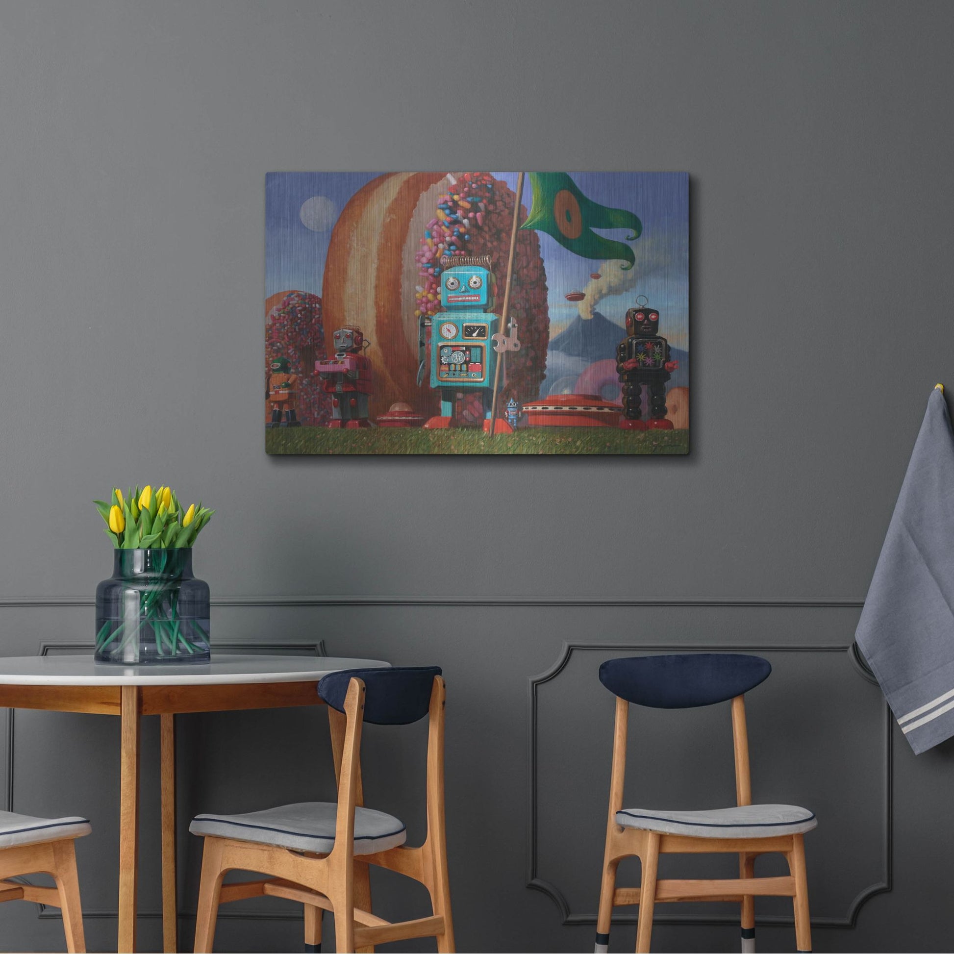 Luxe Metal Art 'Landing Party 7' by Eric Joyner, Metal Wall Art,36x24