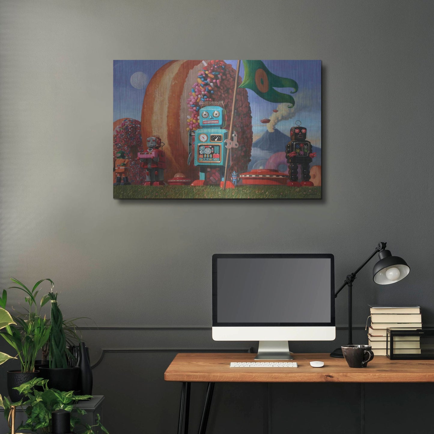 Luxe Metal Art 'Landing Party 7' by Eric Joyner, Metal Wall Art,36x24