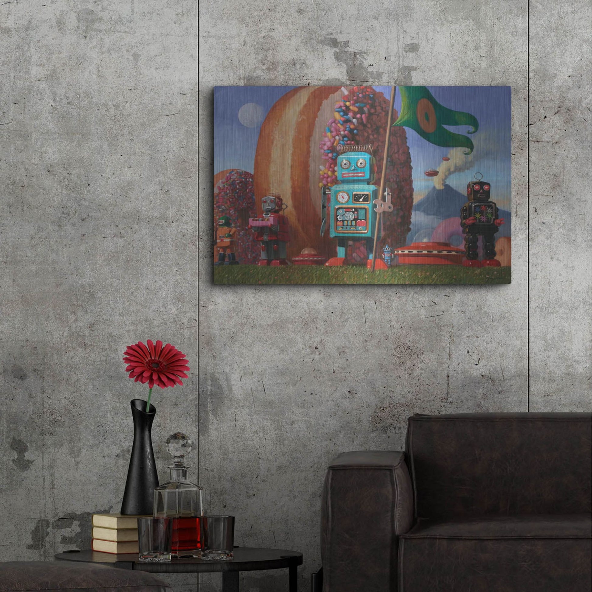 Luxe Metal Art 'Landing Party 7' by Eric Joyner, Metal Wall Art,36x24