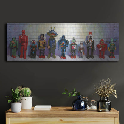 Luxe Metal Art 'Line-Up' by Eric Joyner, Metal Wall Art,36x12