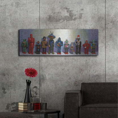 Luxe Metal Art 'Line-Up' by Eric Joyner, Metal Wall Art,48x16