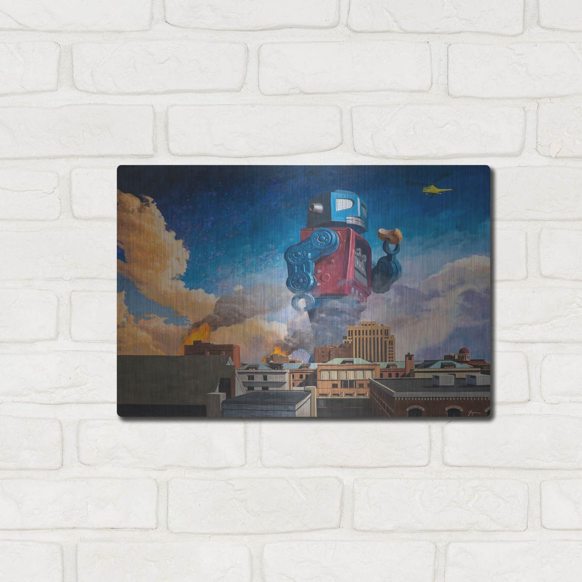 Luxe Metal Art 'Lunchtime' by Eric Joyner, Metal Wall Art,16x12