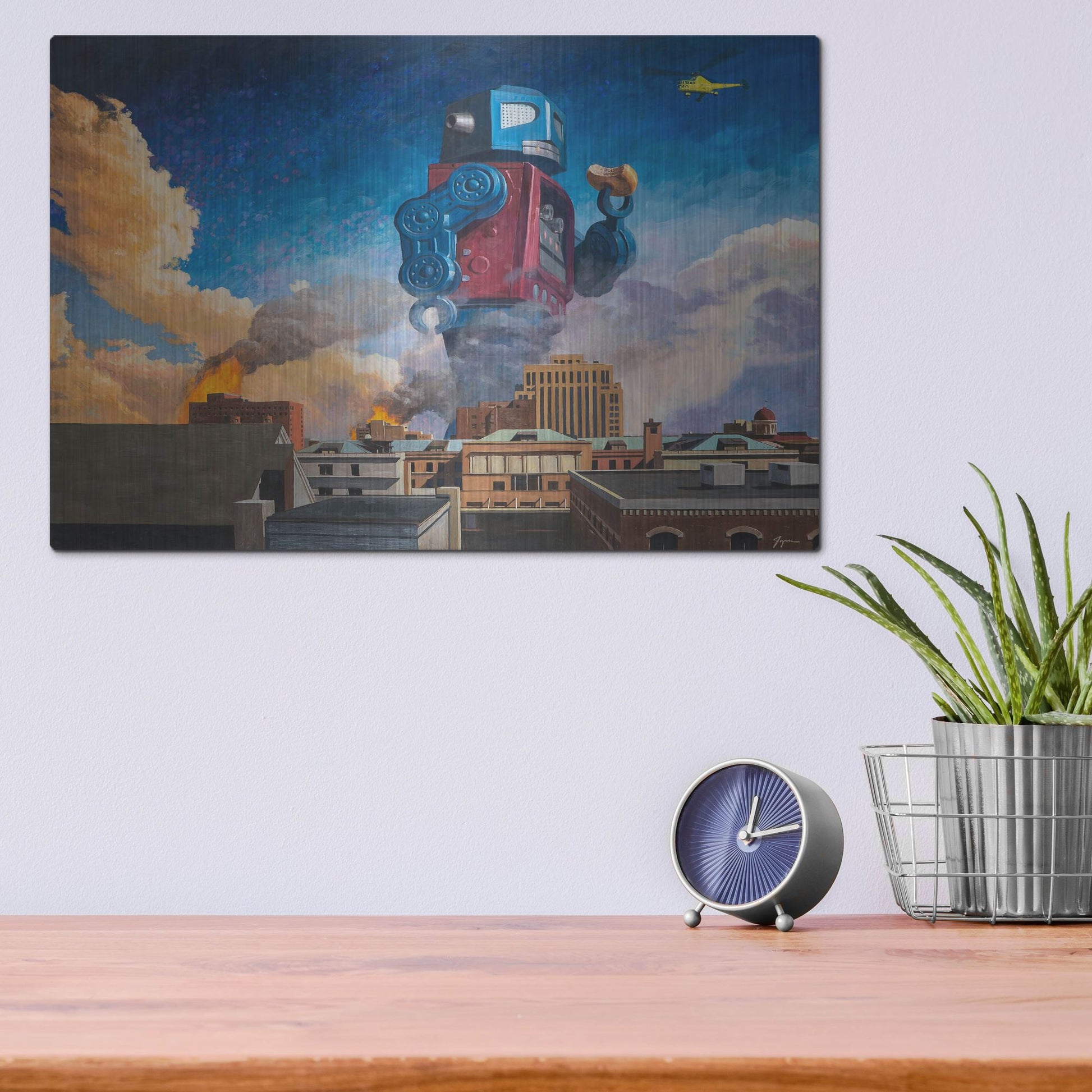 Luxe Metal Art 'Lunchtime' by Eric Joyner, Metal Wall Art,16x12