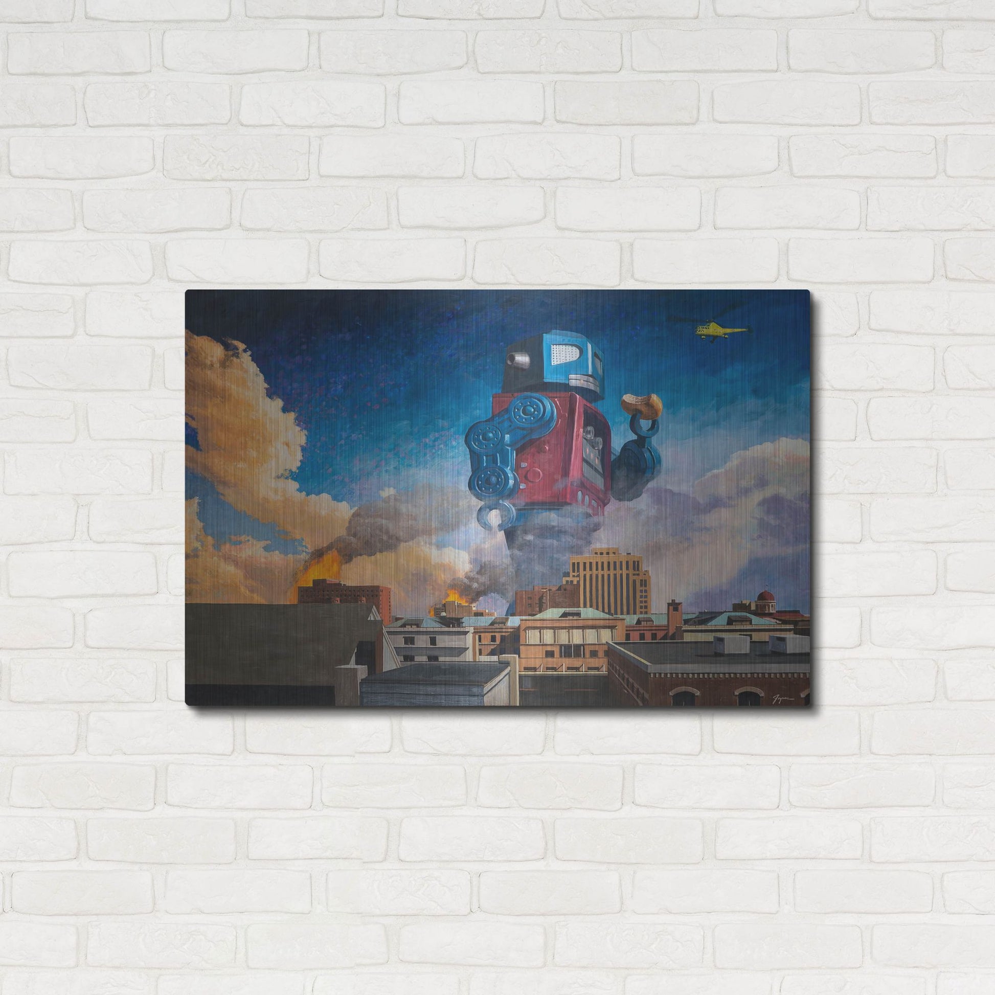 Luxe Metal Art 'Lunchtime' by Eric Joyner, Metal Wall Art,36x24