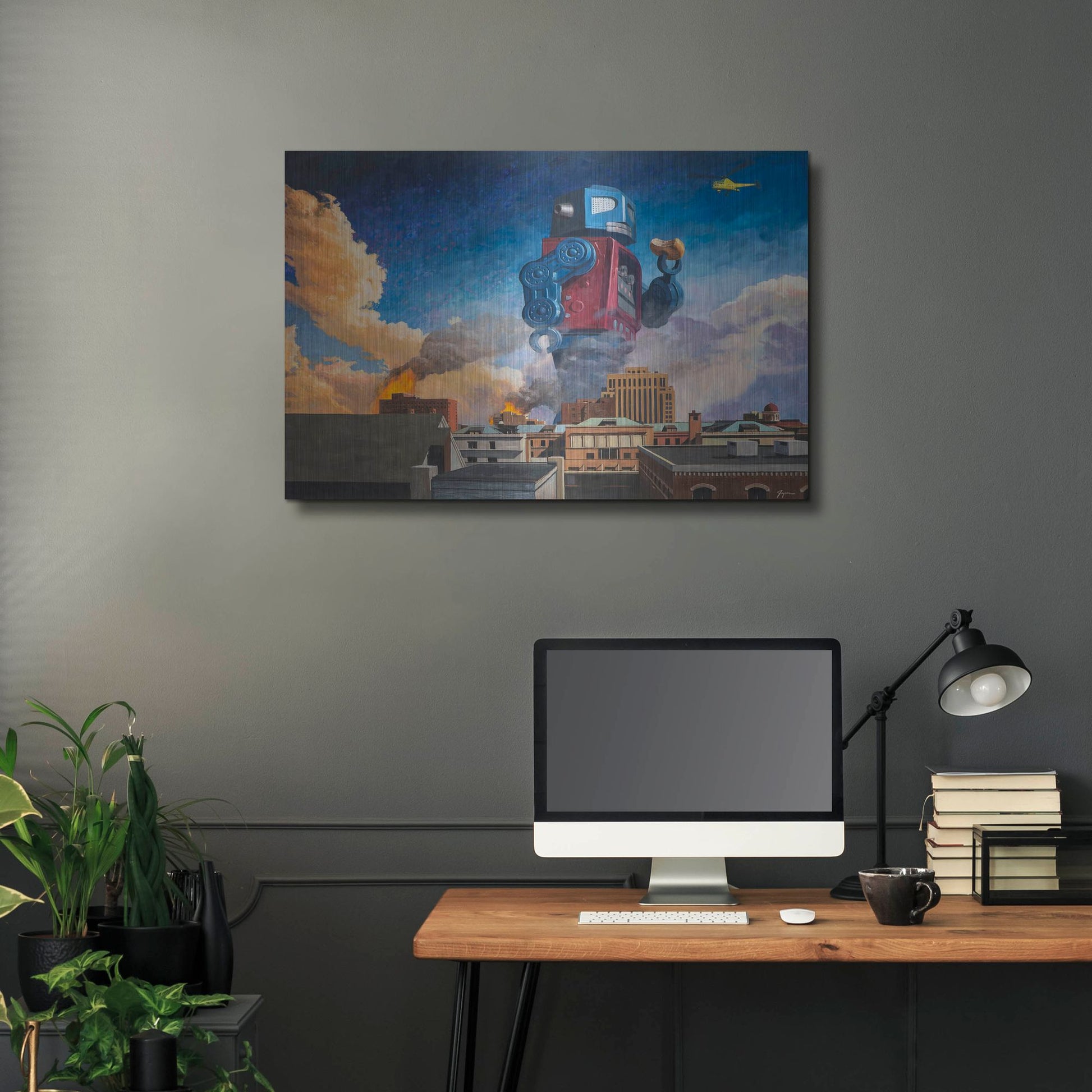 Luxe Metal Art 'Lunchtime' by Eric Joyner, Metal Wall Art,36x24