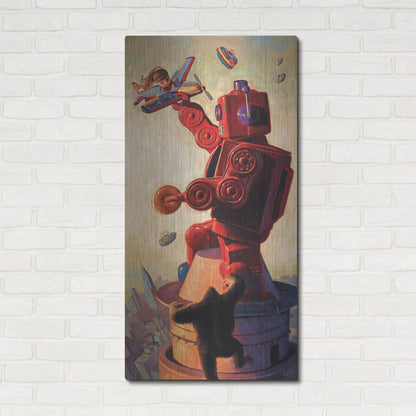 Luxe Metal Art 'Robo Kong' by Eric Joyner, Metal Wall Art,24x48