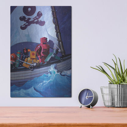 Luxe Metal Art 'Robo Pirates CMYK' by Eric Joyner, Metal Wall Art,12x16