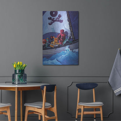 Luxe Metal Art 'Robo Pirates CMYK' by Eric Joyner, Metal Wall Art,24x36