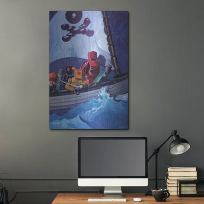 Luxe Metal Art 'Robo Pirates CMYK' by Eric Joyner, Metal Wall Art,24x36