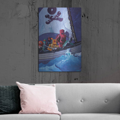 Luxe Metal Art 'Robo Pirates CMYK' by Eric Joyner, Metal Wall Art,24x36