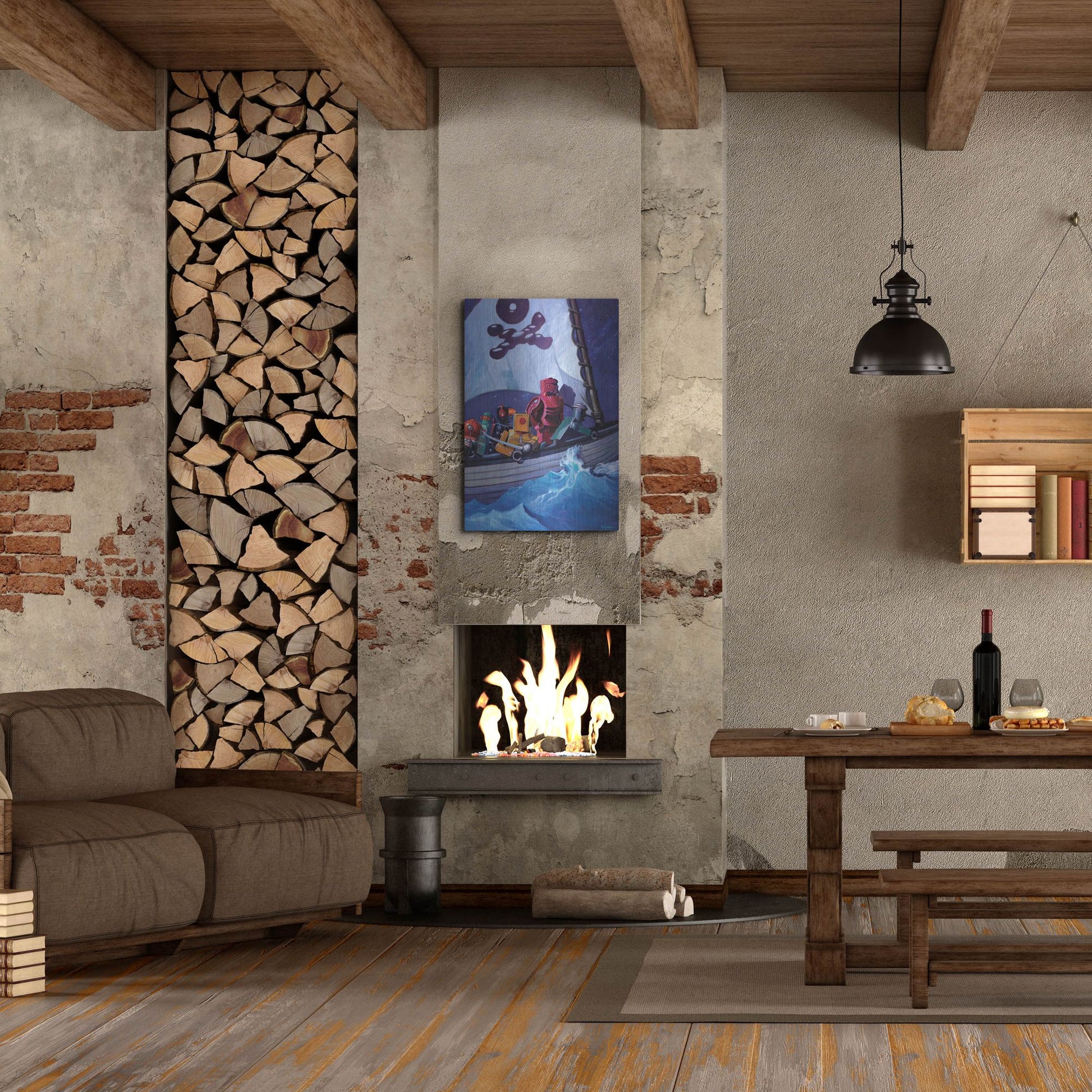 Luxe Metal Art 'Robo Pirates CMYK' by Eric Joyner, Metal Wall Art,24x36