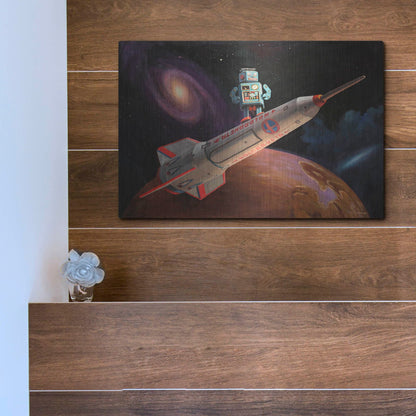 Luxe Metal Art 'Rocket Surfer' by Eric Joyner, Metal Wall Art,16x12