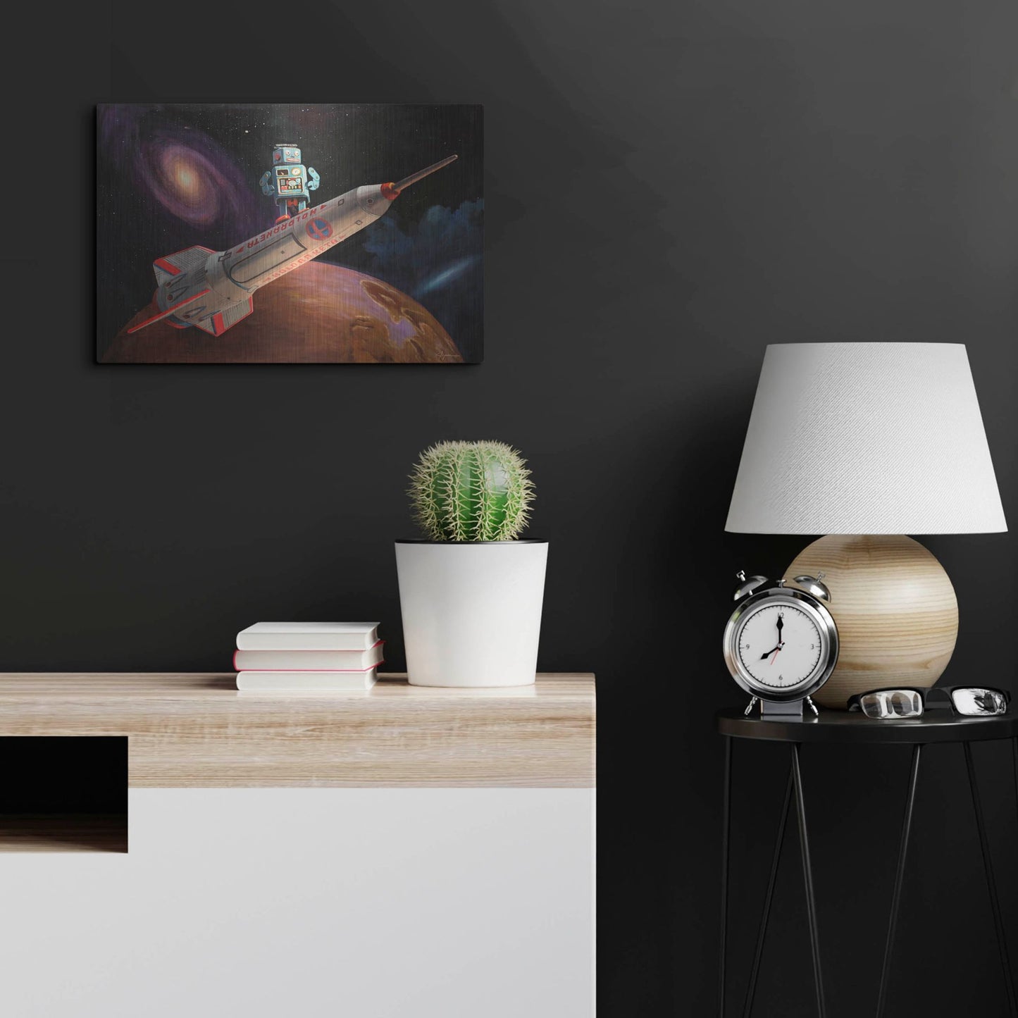 Luxe Metal Art 'Rocket Surfer' by Eric Joyner, Metal Wall Art,24x16