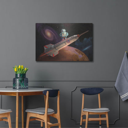 Luxe Metal Art 'Rocket Surfer' by Eric Joyner, Metal Wall Art,36x24