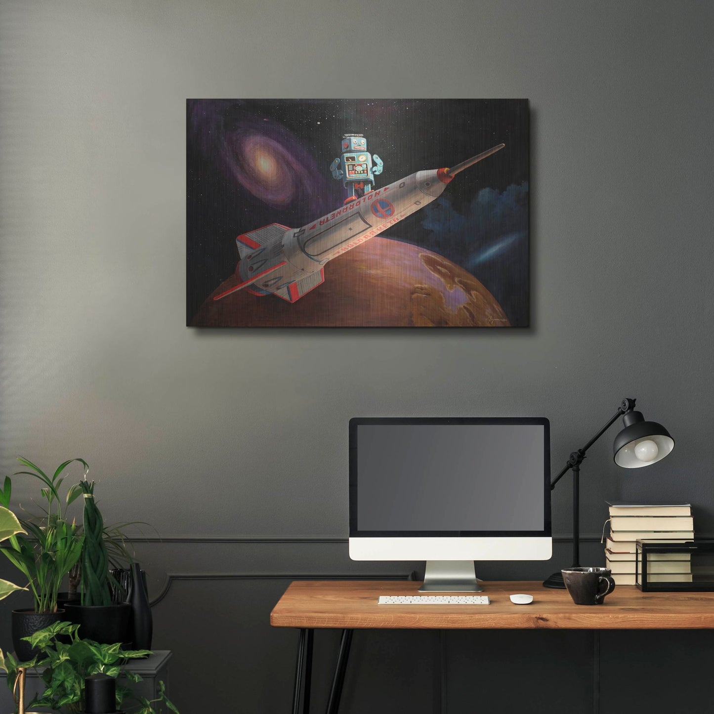 Luxe Metal Art 'Rocket Surfer' by Eric Joyner, Metal Wall Art,36x24