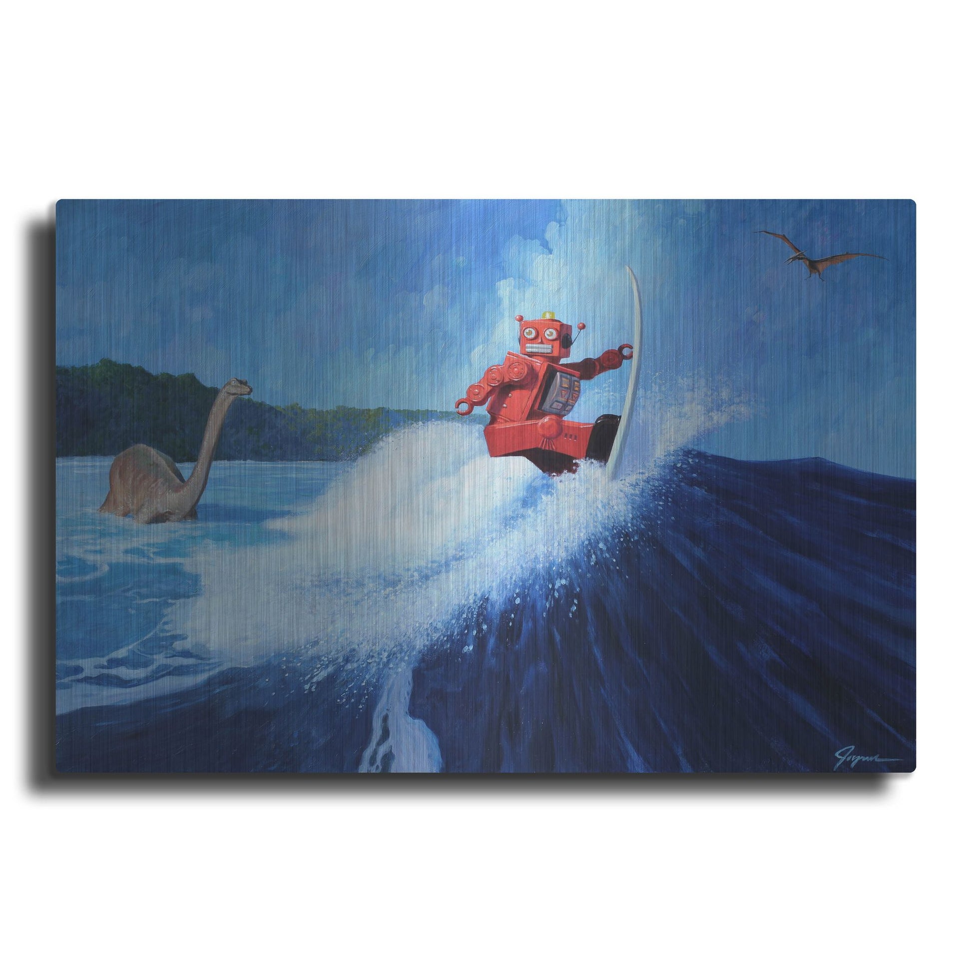 Luxe Metal Art 'Surfer Joe' by Eric Joyner, Metal Wall Art