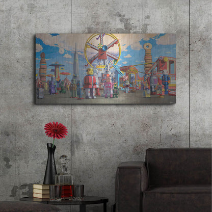 Luxe Metal Art 'Fairgrounds' by Eric Joyner, Metal Wall Art,48x24