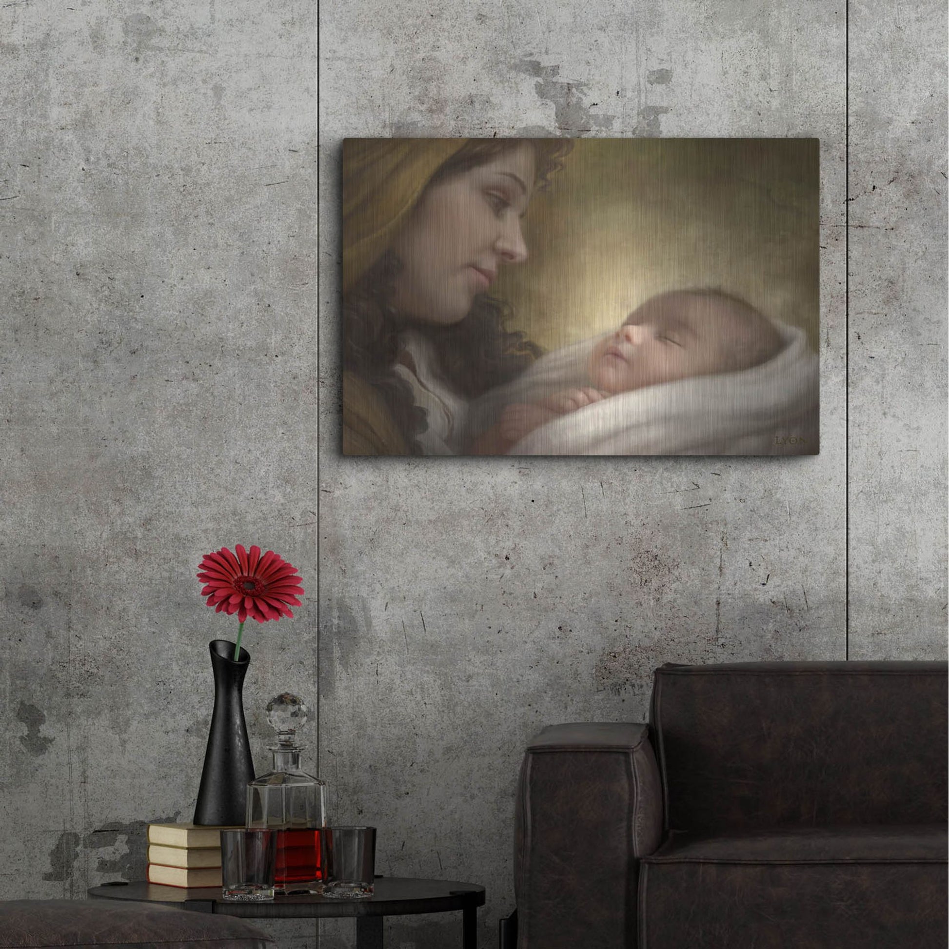 Luxe Metal Art 'A Son is Given' by Howard Lyon, Metal Wall Art,36x24