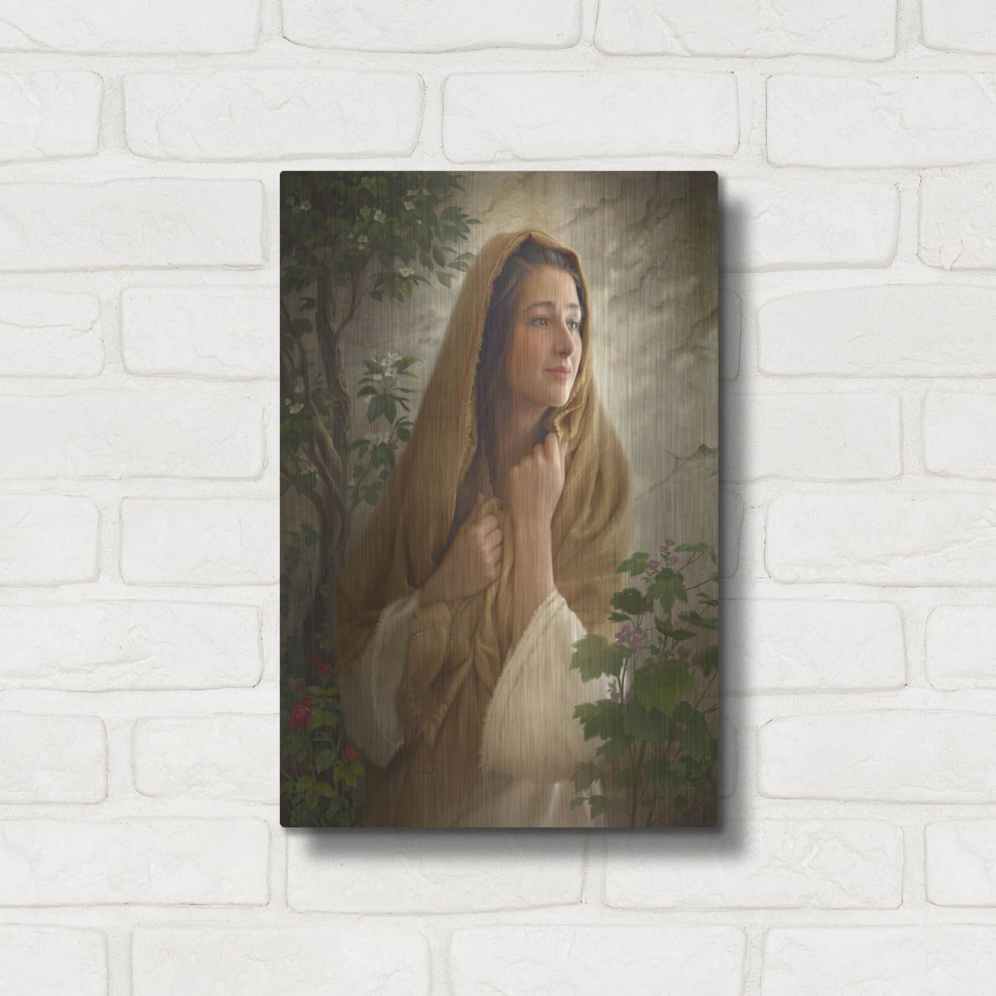 Luxe Metal Art 'Mary Kept All These Things' by Howard Lyon, Metal Wall Art,12x16